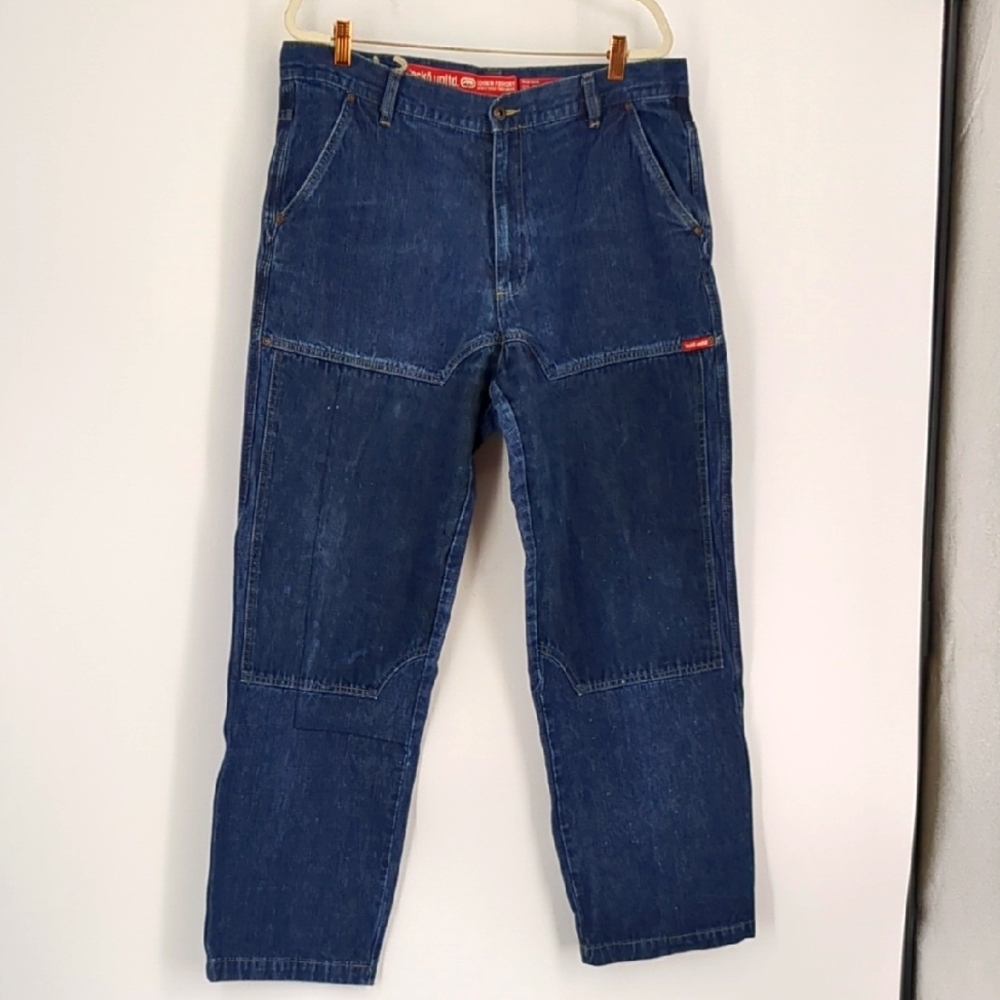 Vintage Ecko Unltd Jeans Y2K Denim Baggy Graffiti Hip Hop Rap Skater Men's 36x31